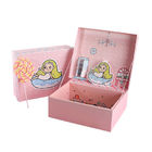 Pink Cartoon Handmade Cardboard Toy Box Cute Appearance For Kids