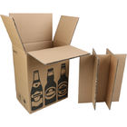 Custom logo Eco Friendly Food Packaging Brown corrugated wine shipping box