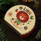 Portable Semicircular Corrugated Paper Box With Leather Handle For Gift