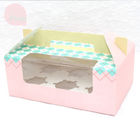 Custom Logo Printing Cupcake Paper Sweet Box With Clear Display Window