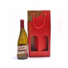 Corrugated Paper Wine Gift Box Packaging , Luxury Wine Packaging With Handle