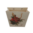 Flower Pattern Shopping Paper Bags With Handles 25.5X9.7X33 Cm Size