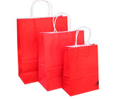 Disposable Paper Bags With Handles With Embossing Varnishing Printing Handling