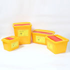 Yellow Swing Lid Needle Disposal Medical Sharps Box High capacity plastic square collection box