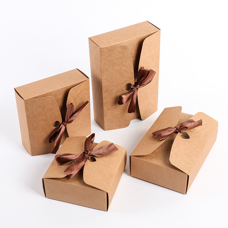Square Paper Sweet Box Degradable Eco - Friendly Material With Ribbon