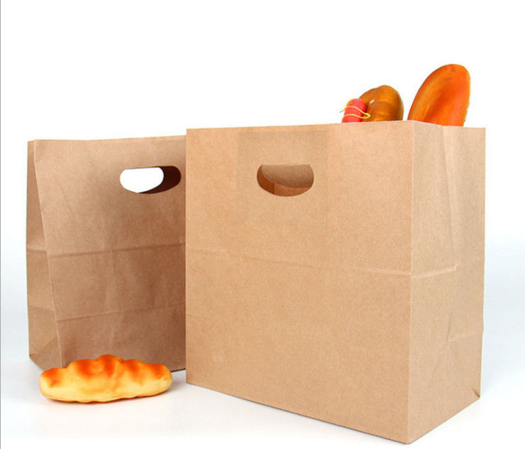 Custom  Food Grade Bag Recycled Brown Paper Bag  Logo Printed Kraft Paper Bag