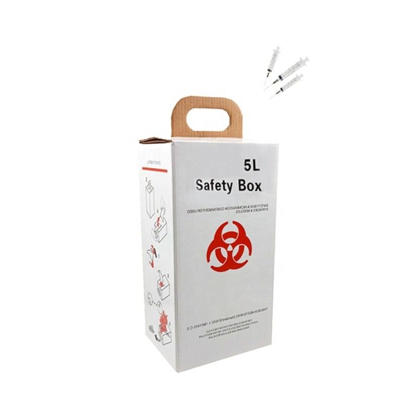 Paper Board Material Medical Sharps Box For Medical Hospital And Clinic