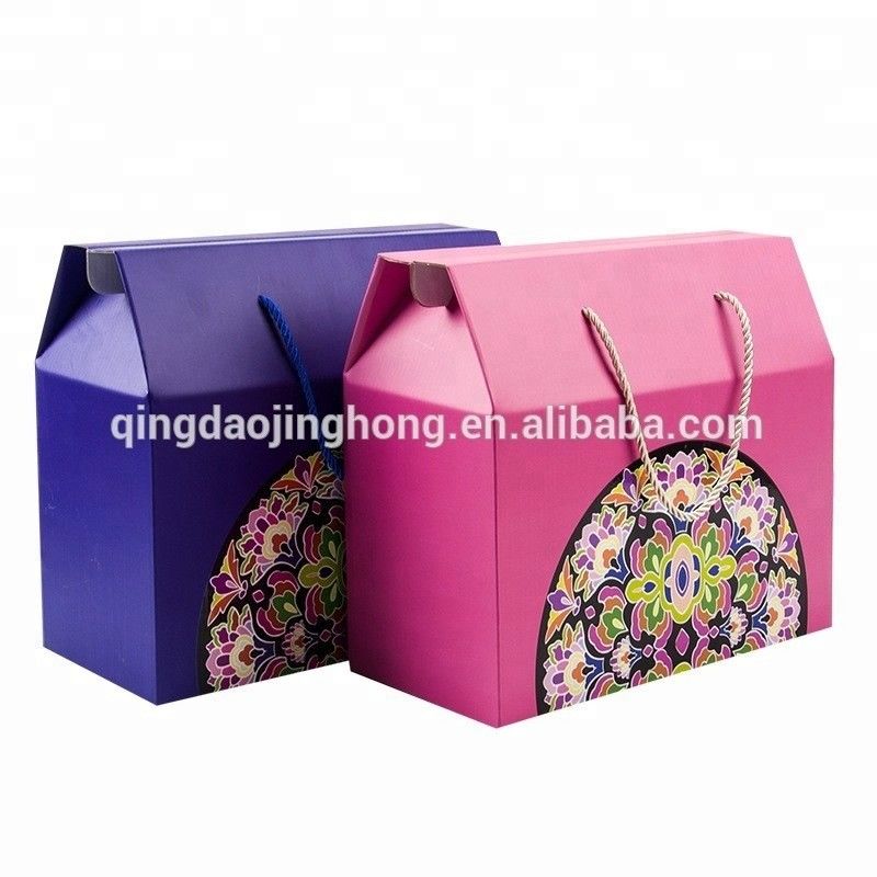 fruit vegetable gift color corrugated carton box with rope