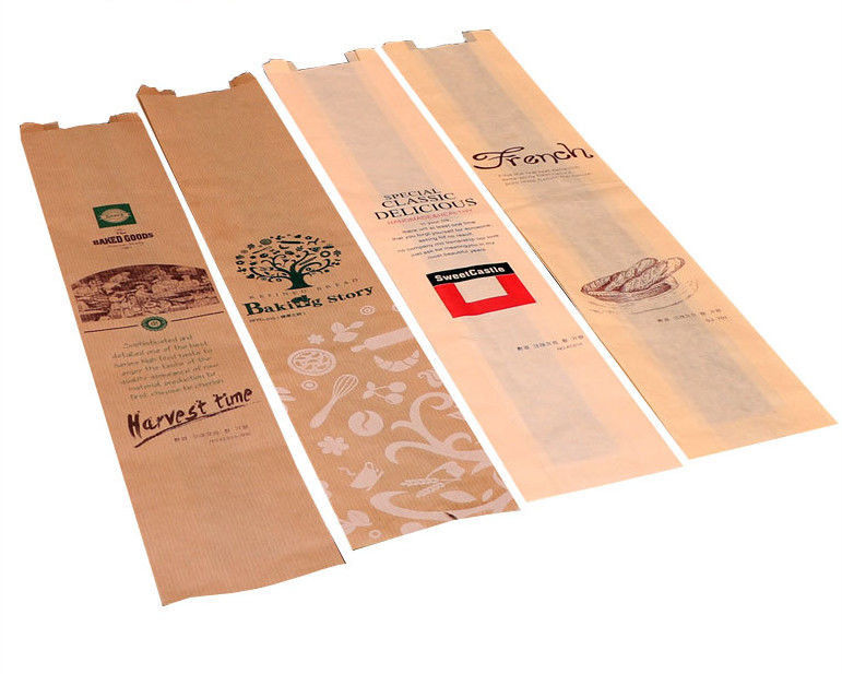Custom Fast Food Paper Bags For Bread Using Environmental Friendly Material