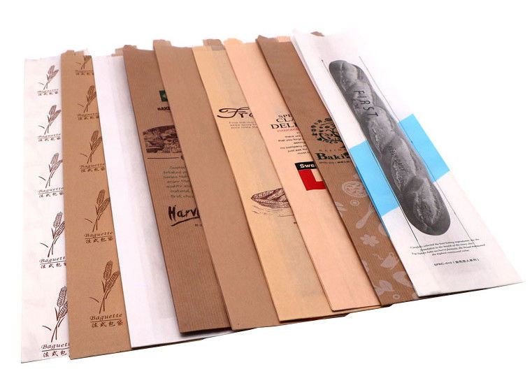 Recyclable Rectangle Kraft Paper Bag Food Grade Bread Packing With Window