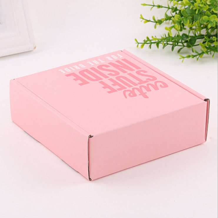Pink rectangular mailbox express parcel carton Corrugated Paper Box Bronzing process printing