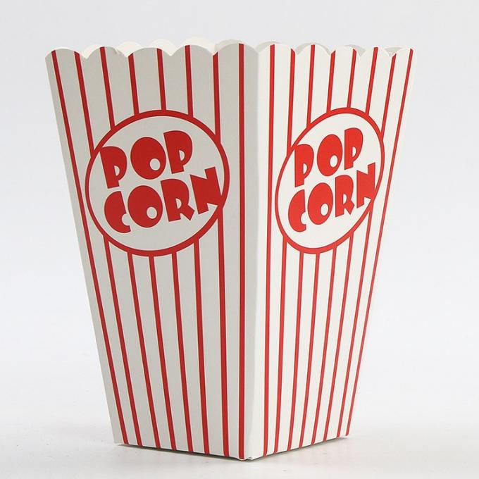 Disposable Personalized Popcorn Bucket , Custom Printed Paper Popcorn