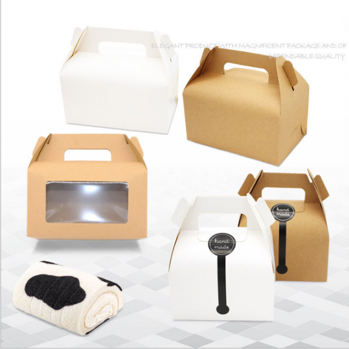 Custom Printing Folding Paper Sweet Box Cake Packing With Handle