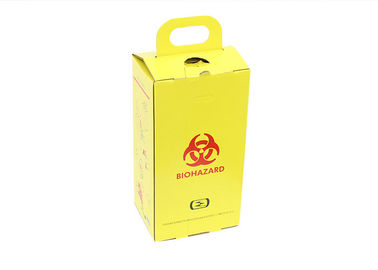 Medical biohazard waste box corrugated paper material Yellow / White Color