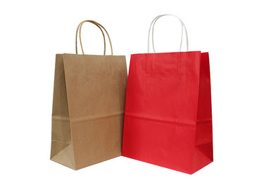 Custom Kraft Paper Bags With Handles For Shopping / Gift / Wedding