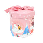 Pink Cardboard Toy Box Customized Size With Cartoon Snowman Pattern