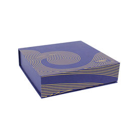 Luxury Recycled Cardboard Gift Boxes Chinese Blue Hot Stamping Printing