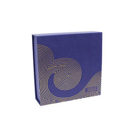 Luxury Recycled Cardboard Gift Boxes Chinese Blue Hot Stamping Printing