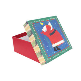 Custom design Recycled Paper Gift Boxes Red square shape with lid