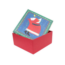 Custom design Recycled Paper Gift Boxes Red square shape with lid