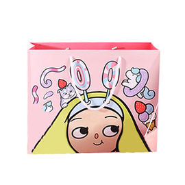 Pink Cartoon Handmade Cardboard Toy Box Cute Appearance For Kids