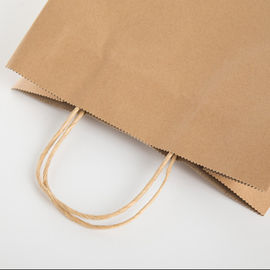 Eco Recycle Take Away Paper Bags With Handles Custom Logo Printed