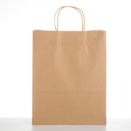 Eco Recycle Take Away Paper Bags With Handles Custom Logo Printed