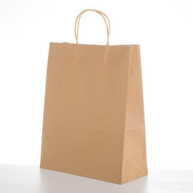 Eco Recycle Take Away Paper Bags With Handles Custom Logo Printed