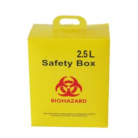 2.5L Custom Printing Recycling cardboard safety box for syringe Medical Sharps Box