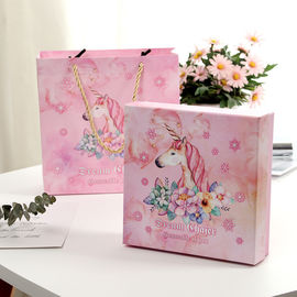 Unicorn Design Paper Cookie Boxes Biodegradable Material With Customized Printing