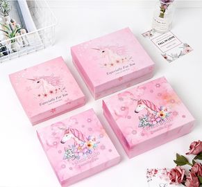 Unicorn Design Paper Cookie Boxes Biodegradable Material With Customized Printing