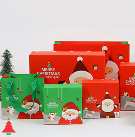 Custom design printing Christmas foldable flat pack gift boxes  with portable bags