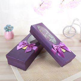 White Cardboard Luxury Paper Gift Box Flower Packing With Pvc Window