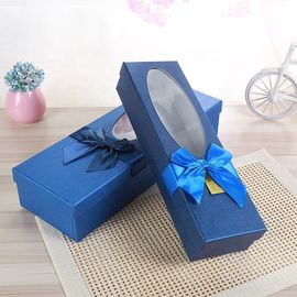 White Cardboard Luxury Paper Gift Box Flower Packing With Pvc Window