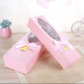 White Cardboard Luxury Paper Gift Box Flower Packing With Pvc Window