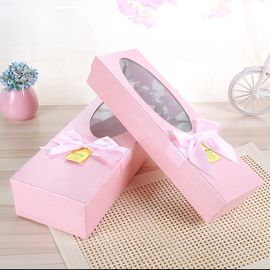 White Cardboard Luxury Paper Gift Box Flower Packing With Pvc Window