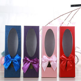 White Cardboard Luxury Paper Gift Box Flower Packing With Pvc Window