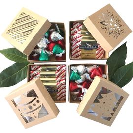 Paperboard Christmas Cookie Gift Boxes , Custom Holiday Cookie Gift Boxes