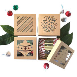 Paperboard Christmas Cookie Gift Boxes , Custom Holiday Cookie Gift Boxes