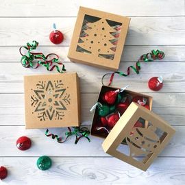 Paperboard Christmas Cookie Gift Boxes , Custom Holiday Cookie Gift Boxes