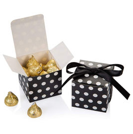 Gold And Sliver Stamping Christmas Gift Box With Ribbon Luxury Style