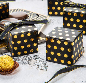 Gold And Sliver Stamping Christmas Gift Box With Ribbon Luxury Style