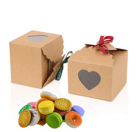 CMYK 4 Color Printing Paper Cookie Boxes With Ribbon Recycled Material