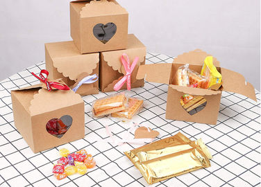 CMYK 4 Color Printing Paper Cookie Boxes With Ribbon Recycled Material