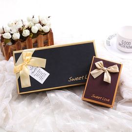 Customized Logo Printing Eco Friendly Food Packaging Chocolate Box With Ribbon Bow