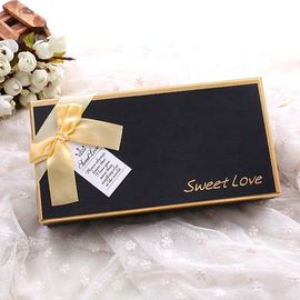 Customized Logo Printing Eco Friendly Food Packaging Chocolate Box With Ribbon Bow