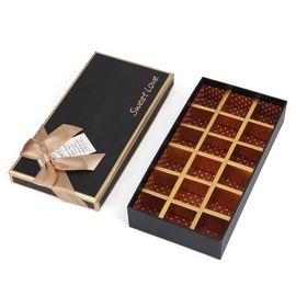 Customized Logo Printing Eco Friendly Food Packaging Chocolate Box With Ribbon Bow