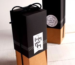 Personalised Wine Bottle Box , Custom Printing Wine Box Recycled Materials