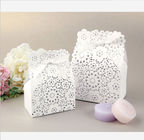 Hollow Luxurious Wedding Candy Box , White Personalized Candy Boxes