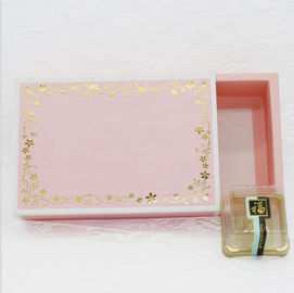 Pink Gold Stamping Disposable Paper Food Packaging For Cookie Gift